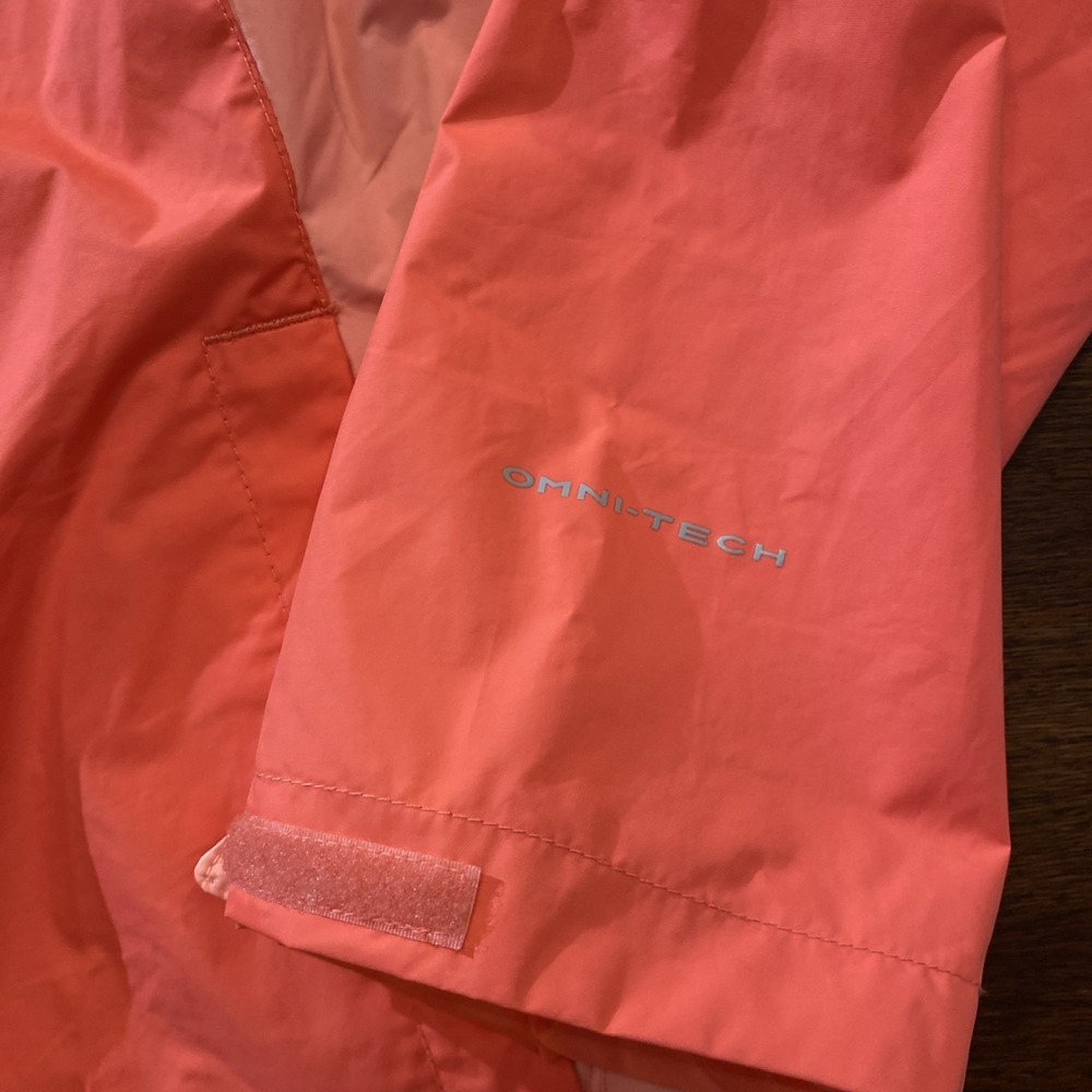 Columbia Womens Windbraker 1x Omni-Tech‎ Rain Pink Two-tone Full Zip Rain Hooded - Picture 4 of 9